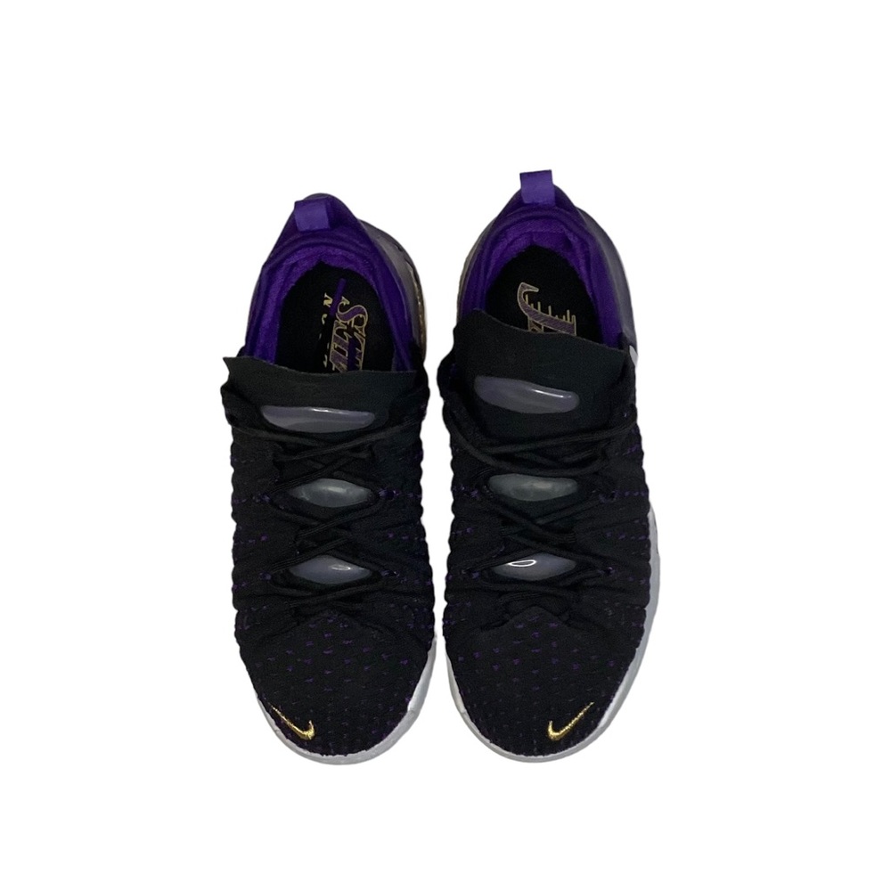 Nike Lebron 18 GS Basketball Shoes, Black/Court Purple/White/Metallic Gold, 5.5Y